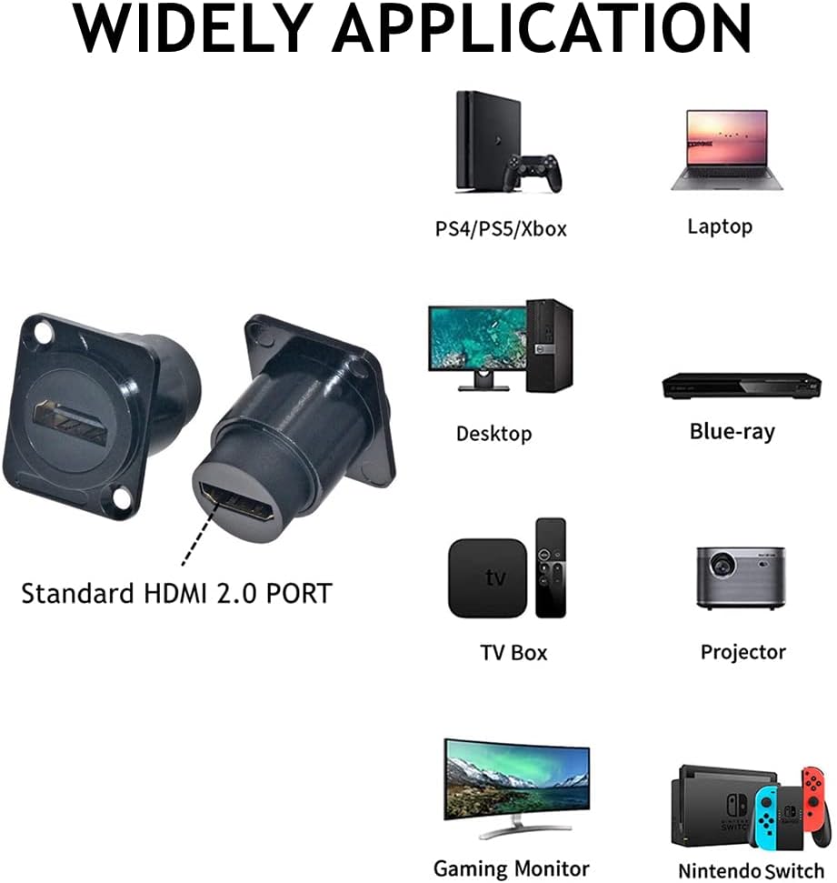 10 Pack HDMI Female to Female 4K Adapter with Cap J262