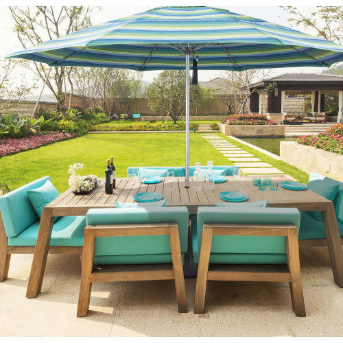 9 Ft Fiberglass Market Umbrella Navy Blue B950208