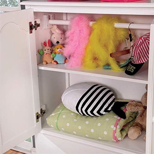 White Solid Wood Wardrobe Armoire X25856
