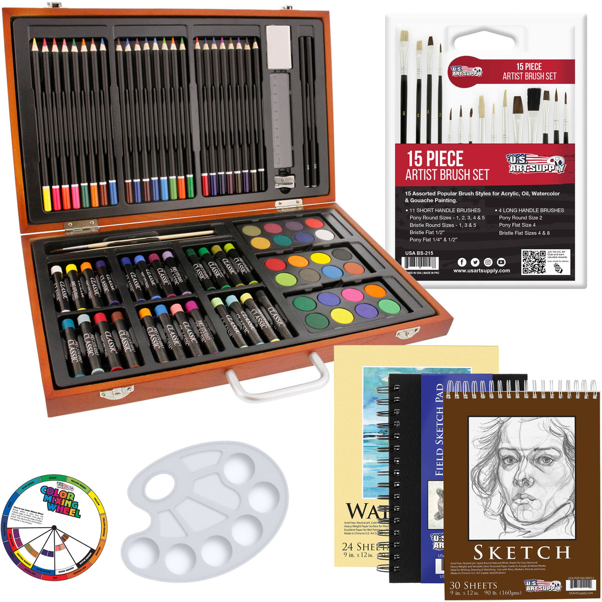 82 Piece Deluxe Creativity Set in Wooden Case R71952