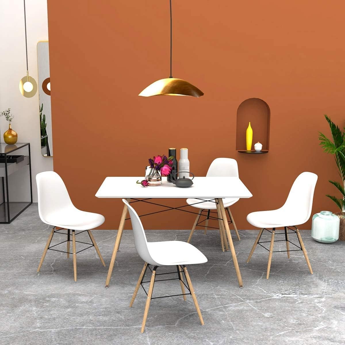 Gloss White Extensible Wooden Dining Table J550