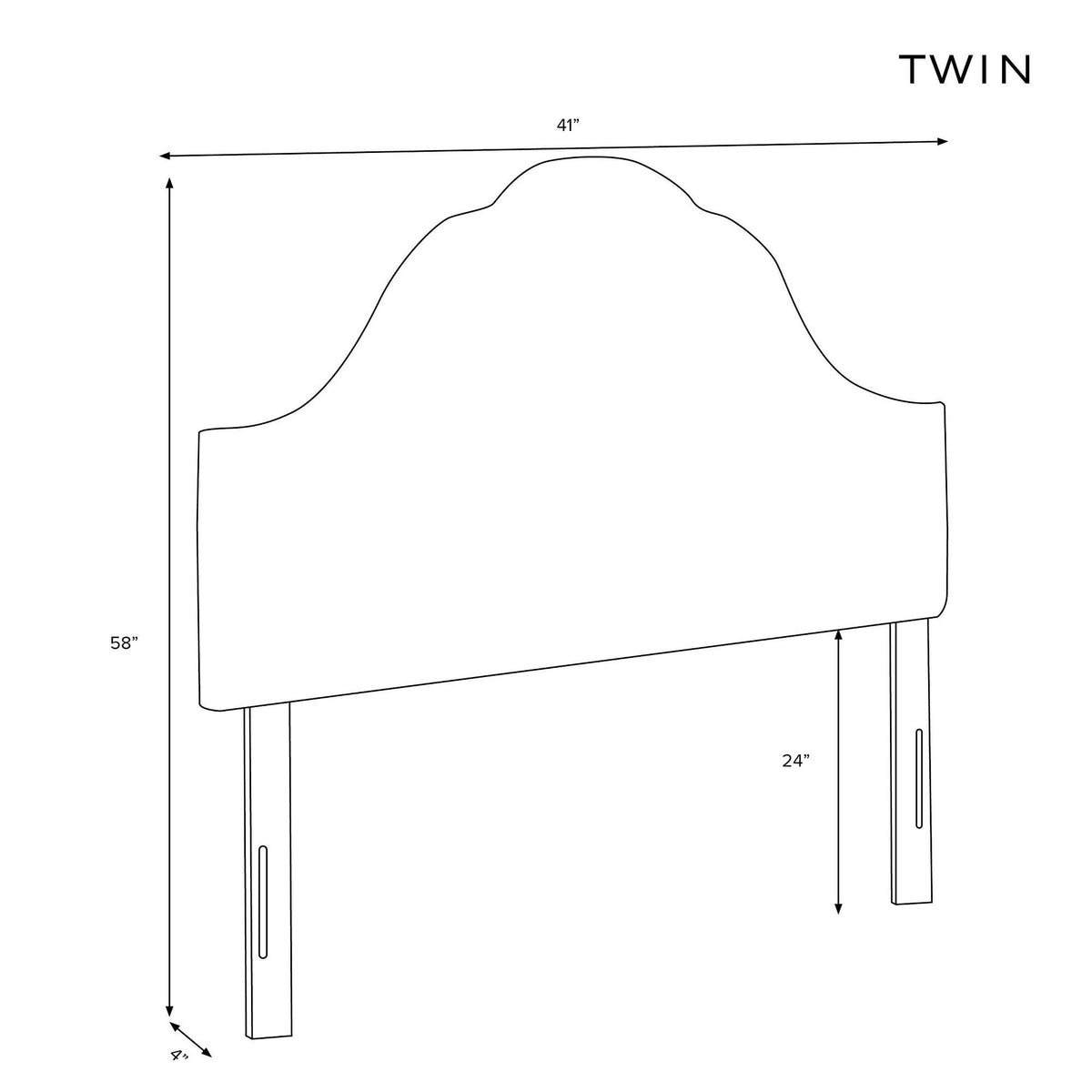 Pink Cream Arched Headboard I864