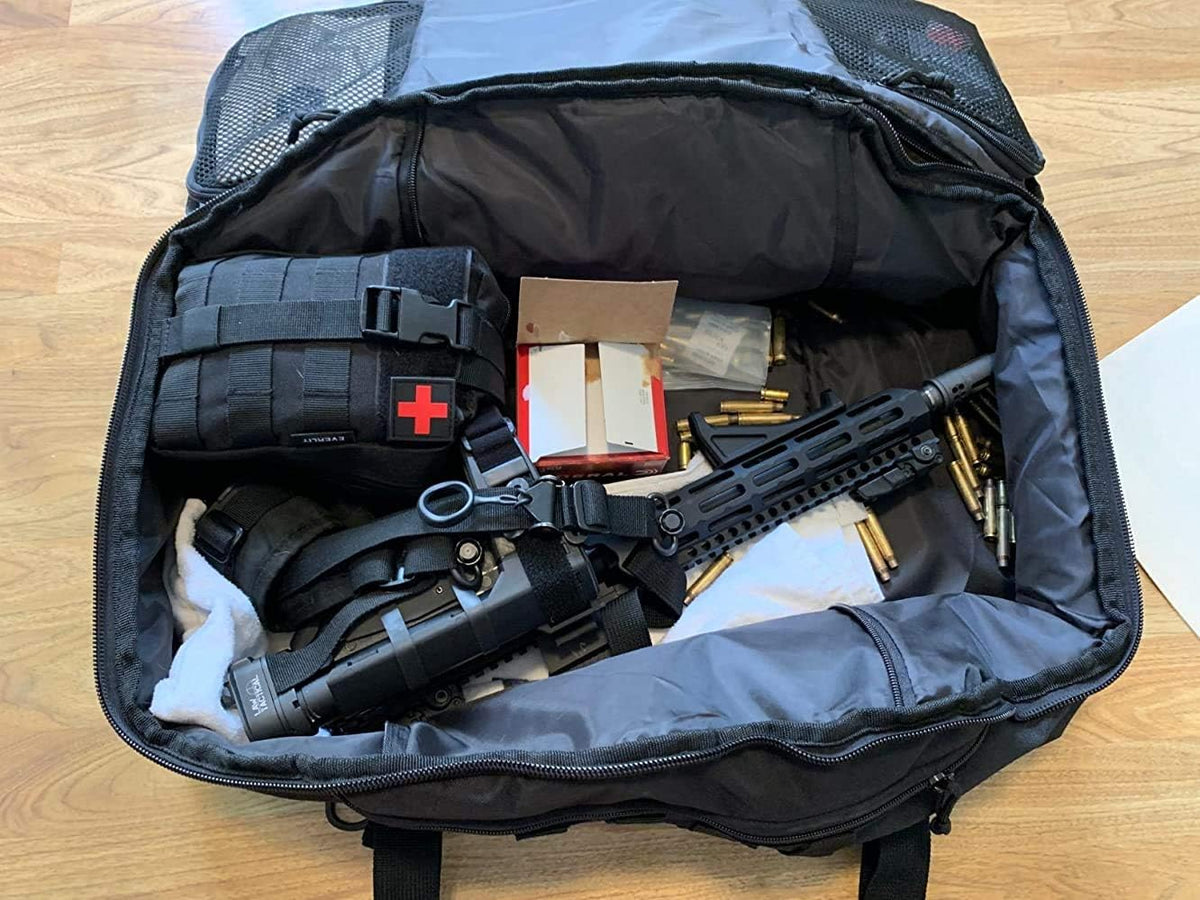 Black MOLLE Compatible Tactical Duffel Bag K895355