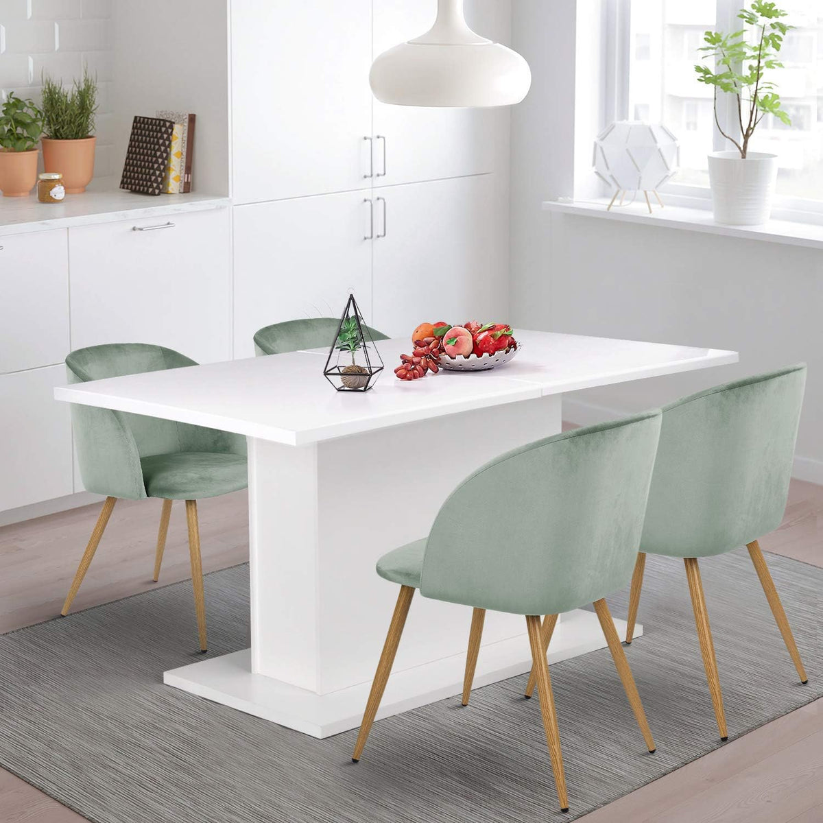 Gloss White Extensible Wooden Dining Table J550