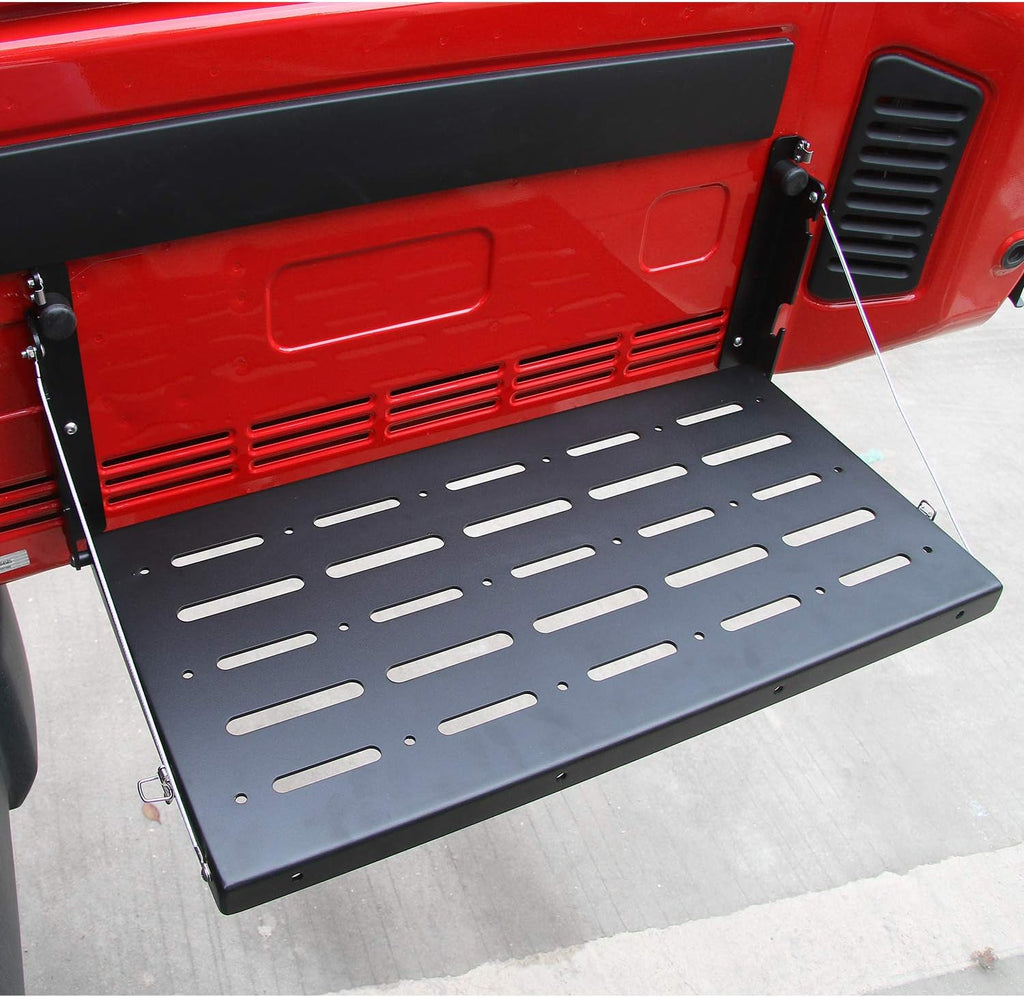 Black Foldable Tailgate Table Storage Shelf L531213