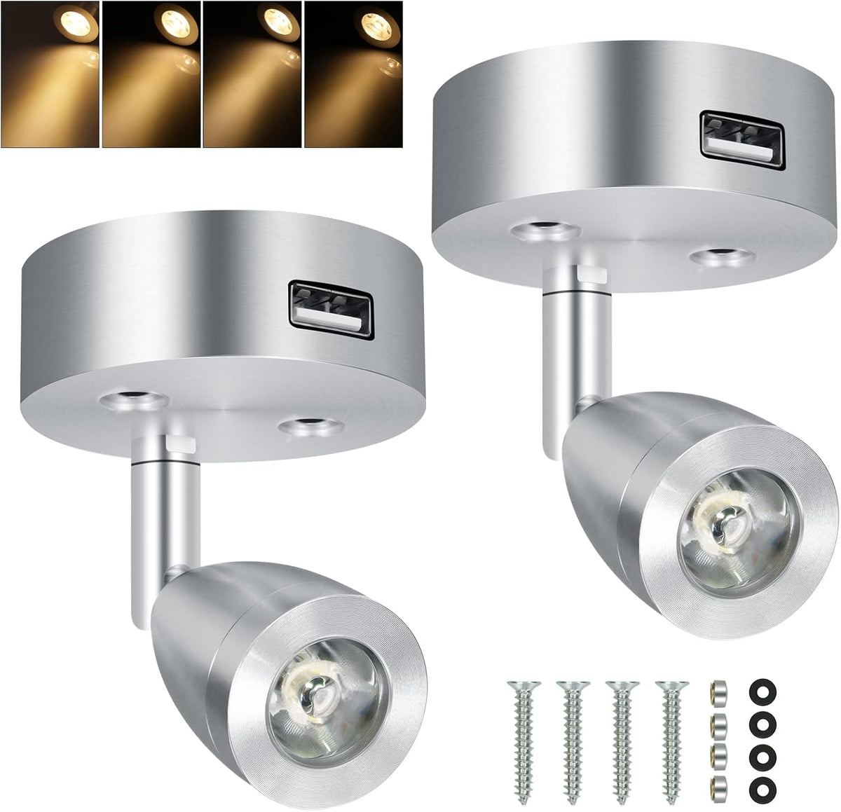 4PCS DC12-24V LED Reading Lamp with USB Port N2080