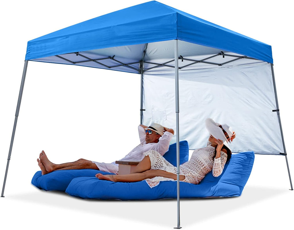 Pop Up Beach Tent with UPF50+ Sun Shade 8 x 8 ft Sky Blue Q903
