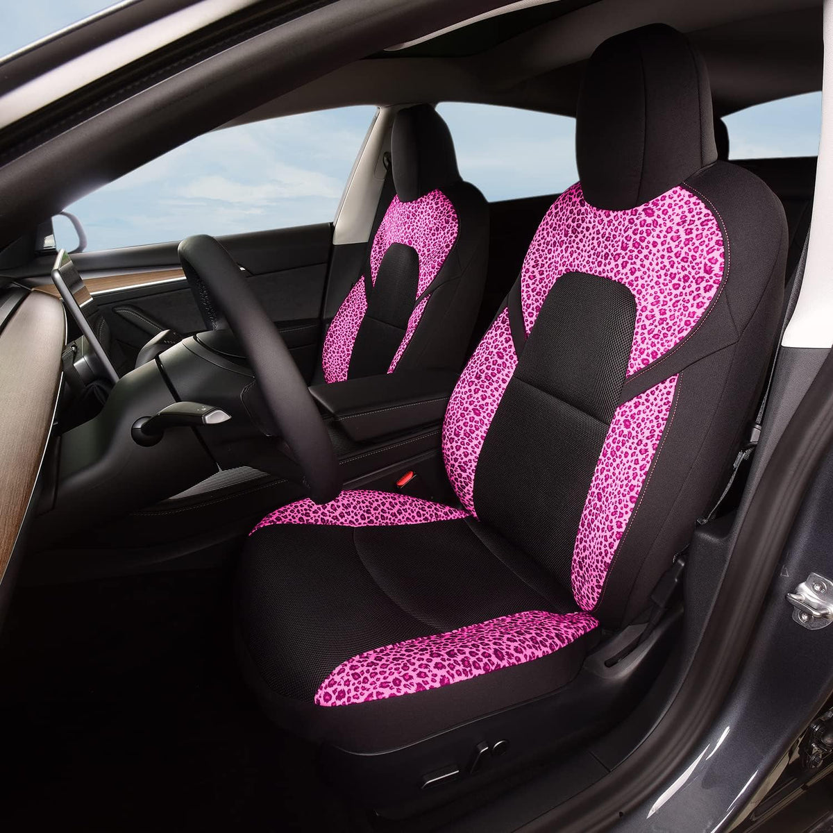 Gray and Black Car Seat Covers Set P9955
