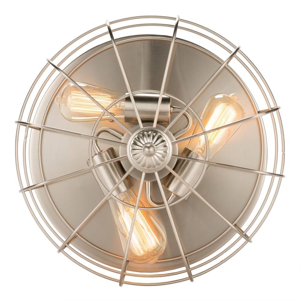 Industrial 3-Light Oil Rubbed Bronze Flush Mount N98537
