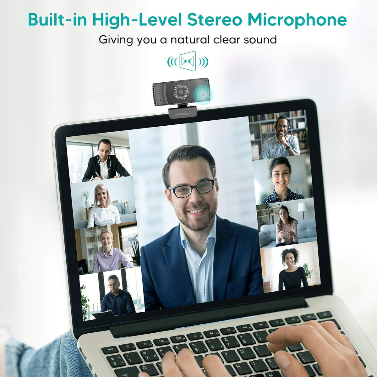 1080P HD USB Webcam with Microphone and Privacy Cover Pack of 2 E8812