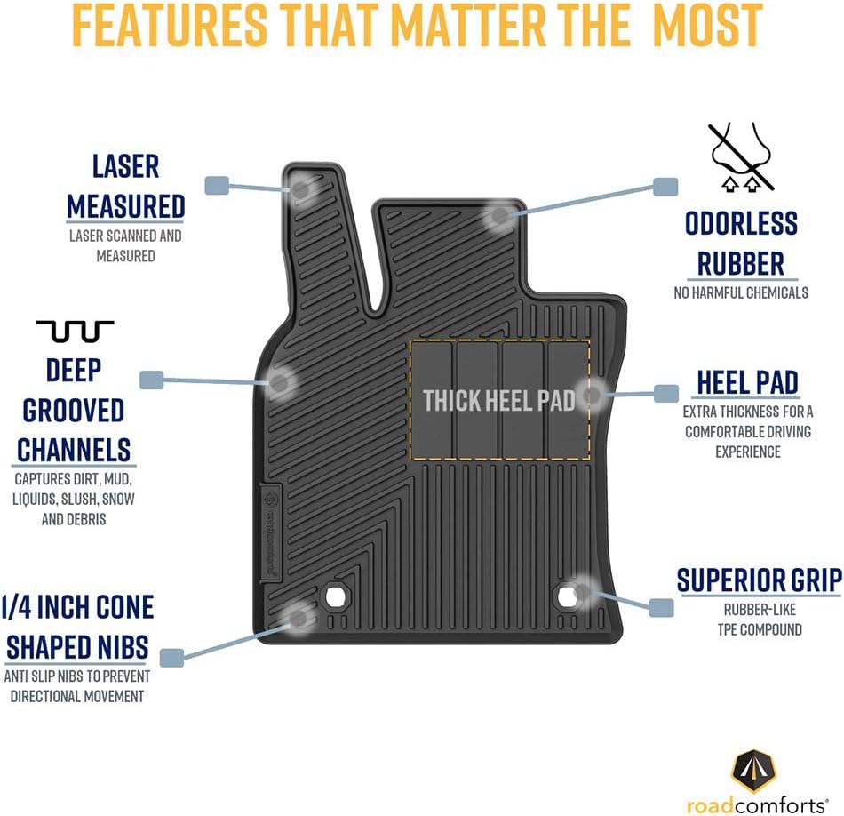 Custom Fit All Weather Floor Mats 4pcs Black K1722