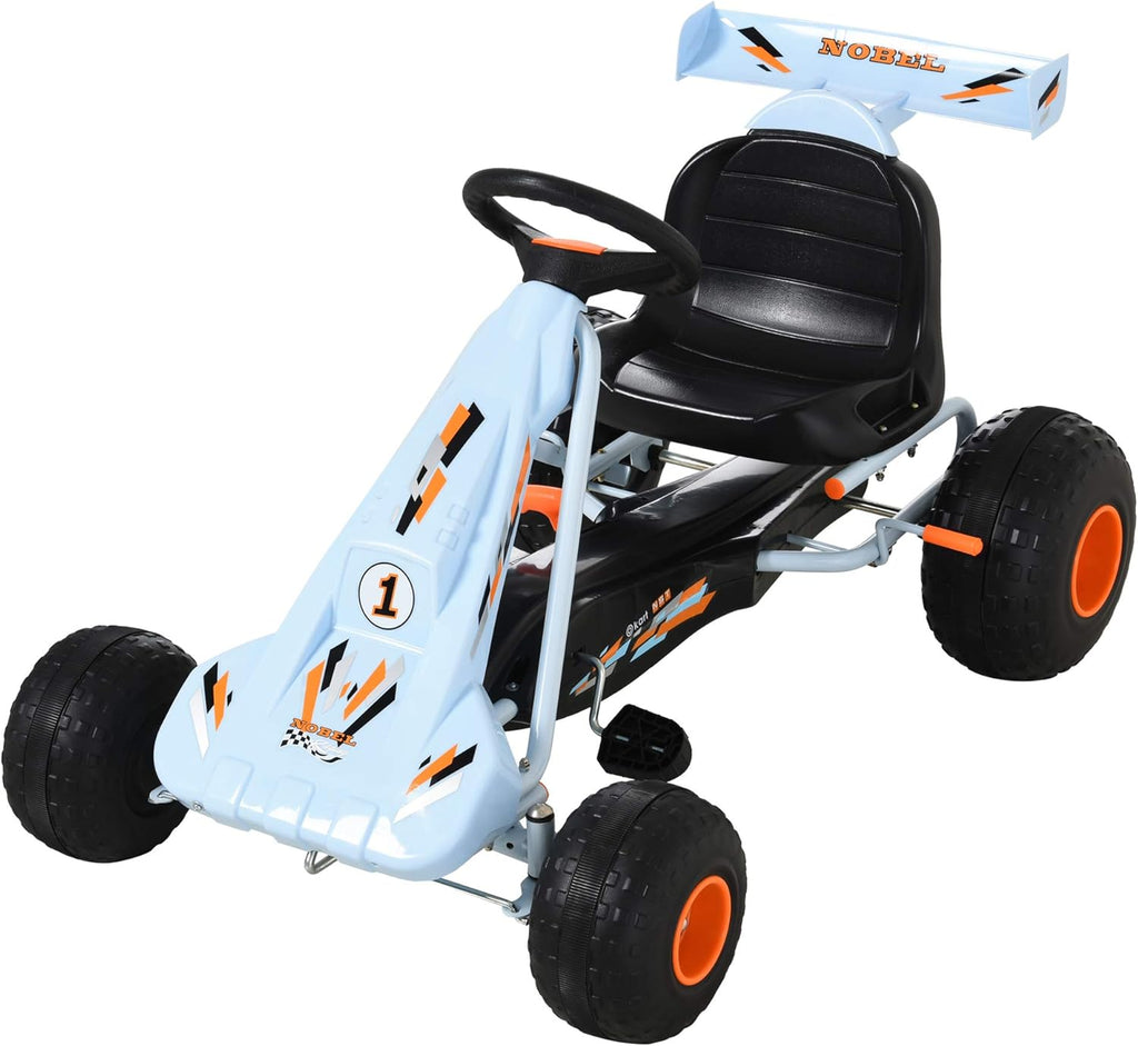 Pedal Go Kart Ride on Car with Adjustable Seat White S329126