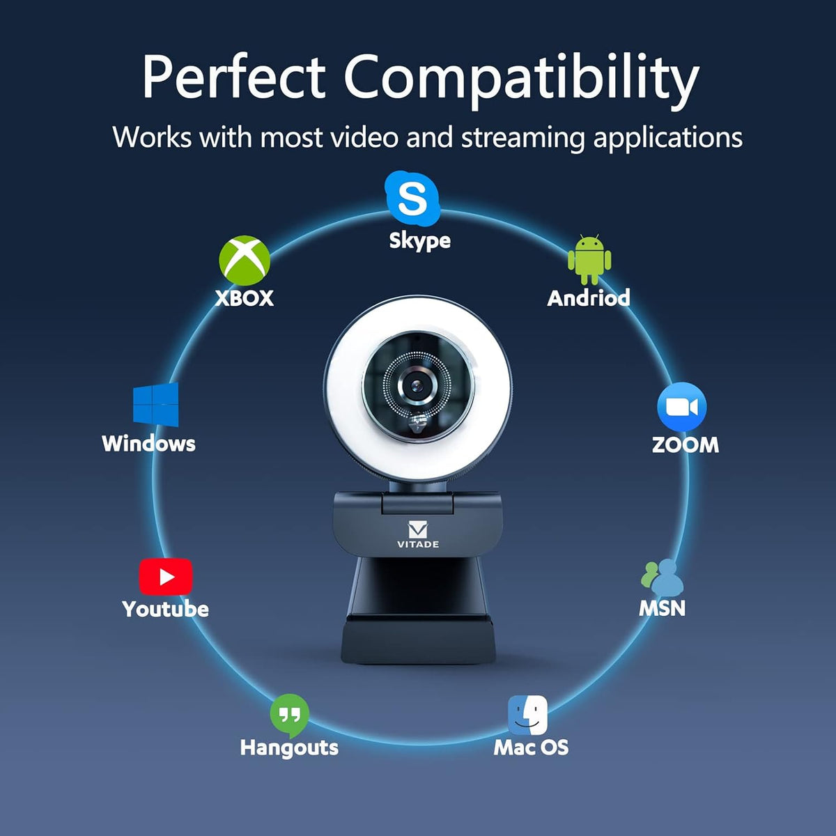 Streaming Webcam with Ring Light P434