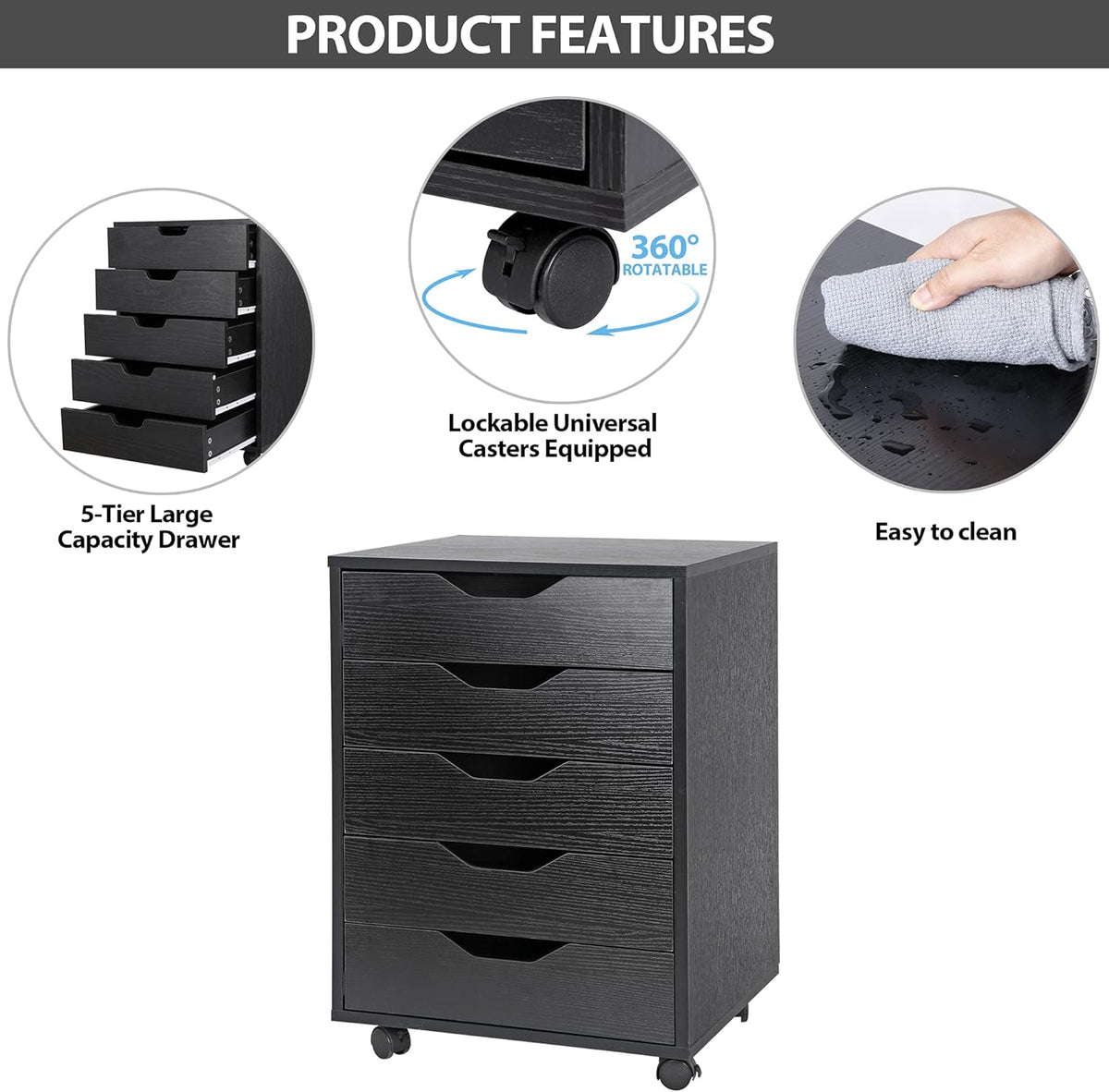5 Drawer Storage Cabinet with Casters R797