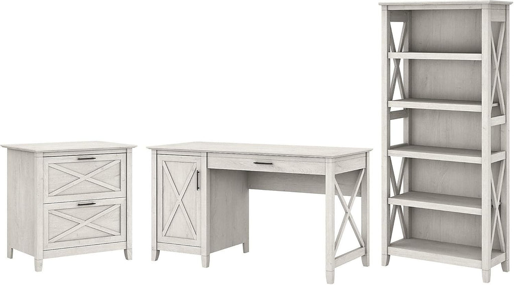 Computer Desk with 2 Drawer File Cabinet and 5 Shelf Bookcase V518689