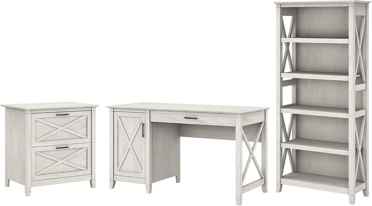 Computer Desk with 2 Drawer File Cabinet and 5 Shelf Bookcase V518689