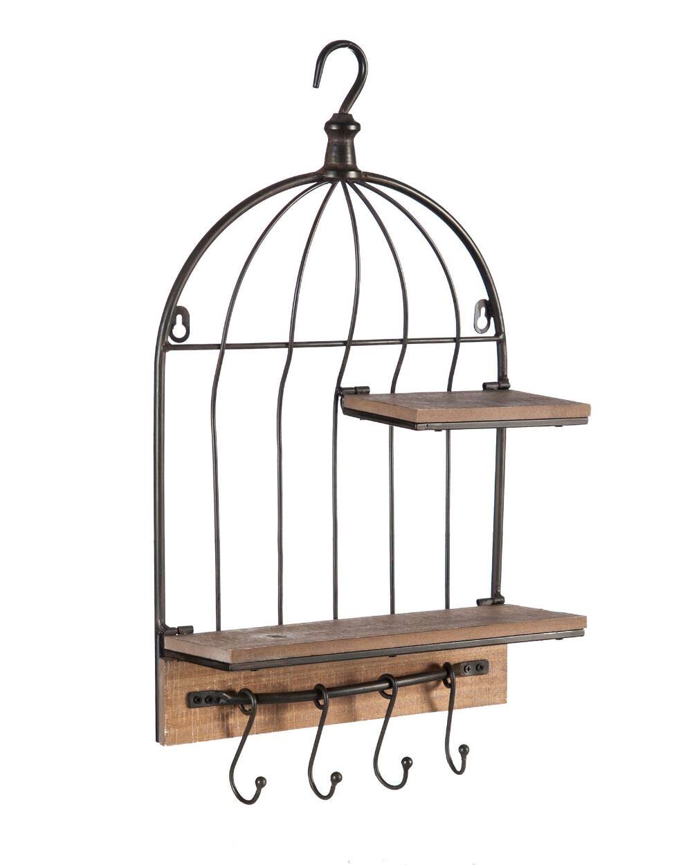 Metal Wall Decor with Wood Shelves G14434
