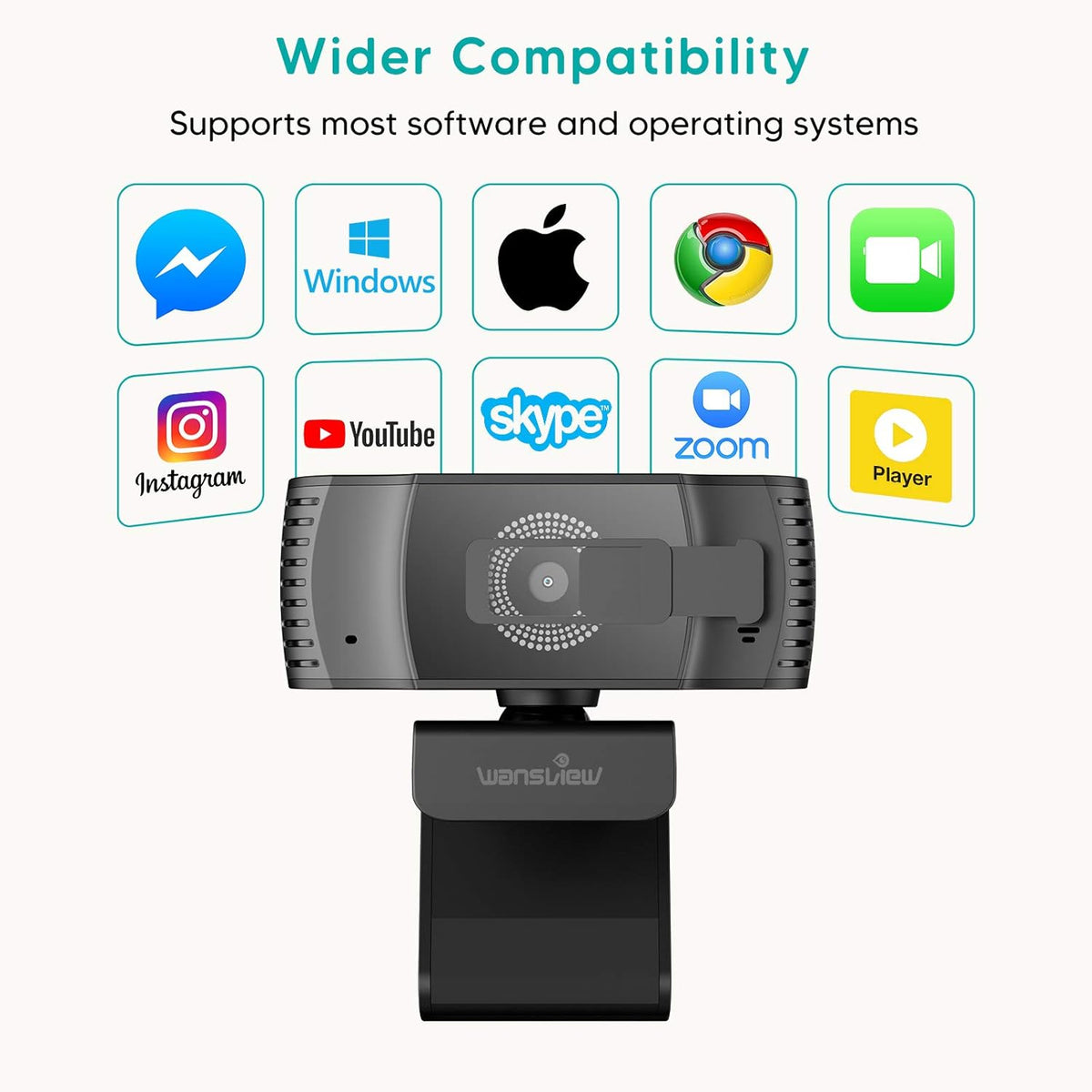 1080P HD USB Webcam with Microphone and Privacy Cover Pack of 2 E8812