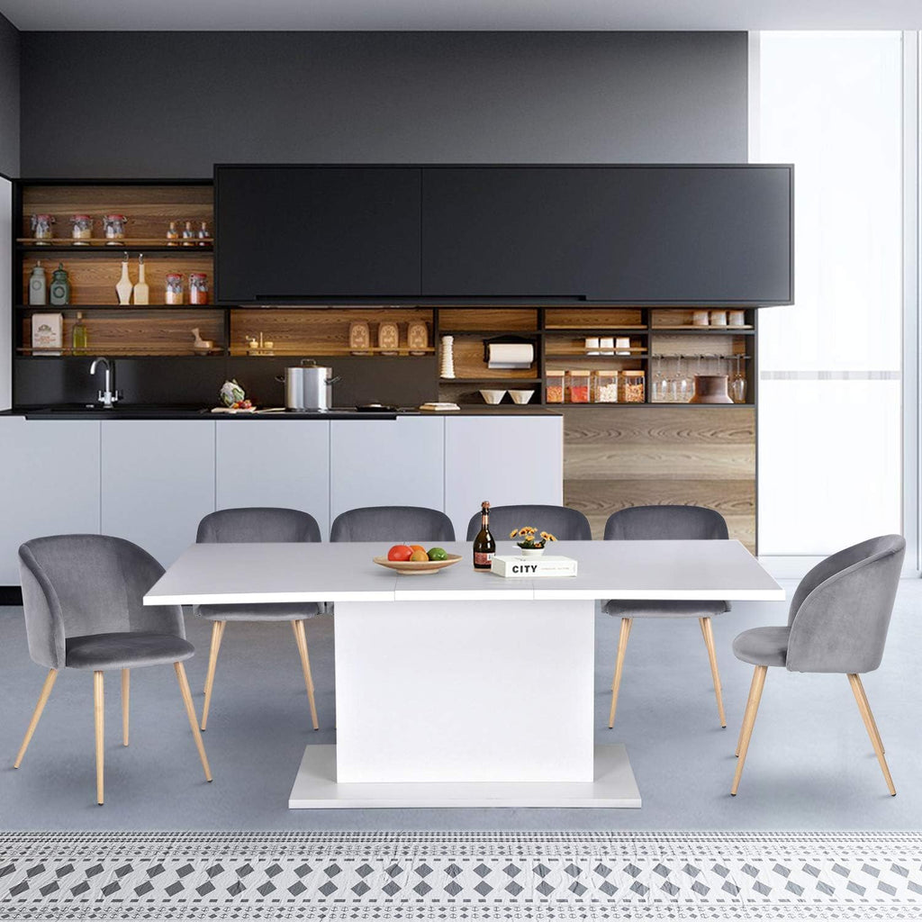 Gloss White Extensible Wooden Dining Table J550