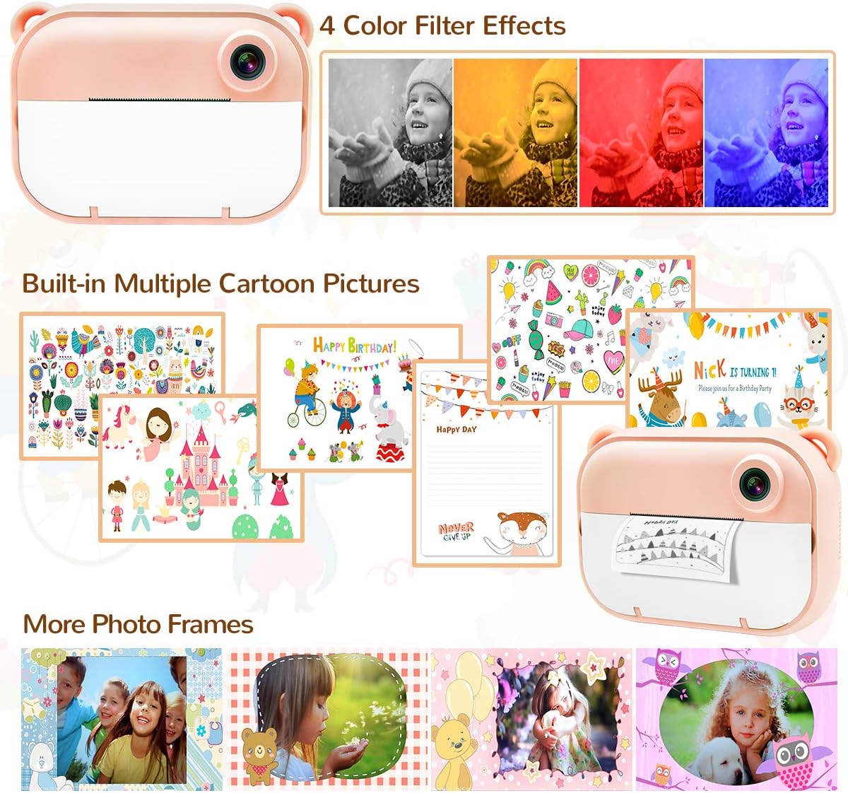 Kids Instant Print Camera with 2.4” HD Screen C296531