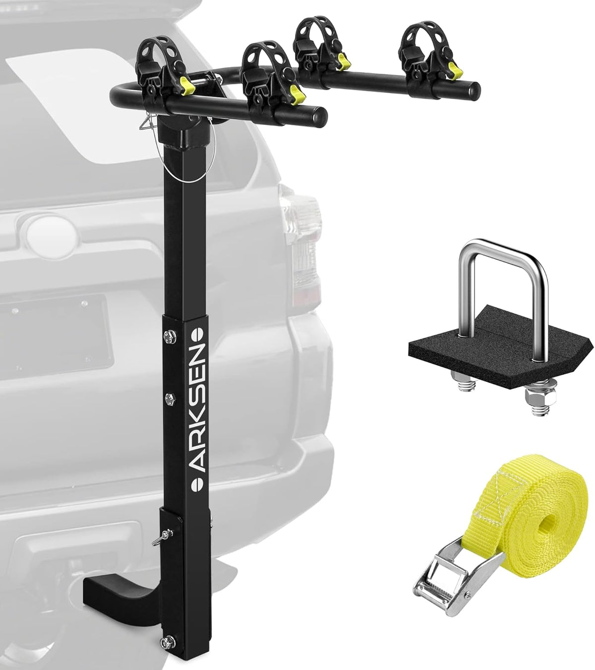 2 Bike Heavy Duty Rear Hitch Mount Bike Rack with Tie Down Strap F286