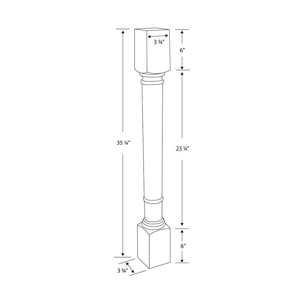 Unfinished Solid Red Oak Kitchen Island Leg J3131