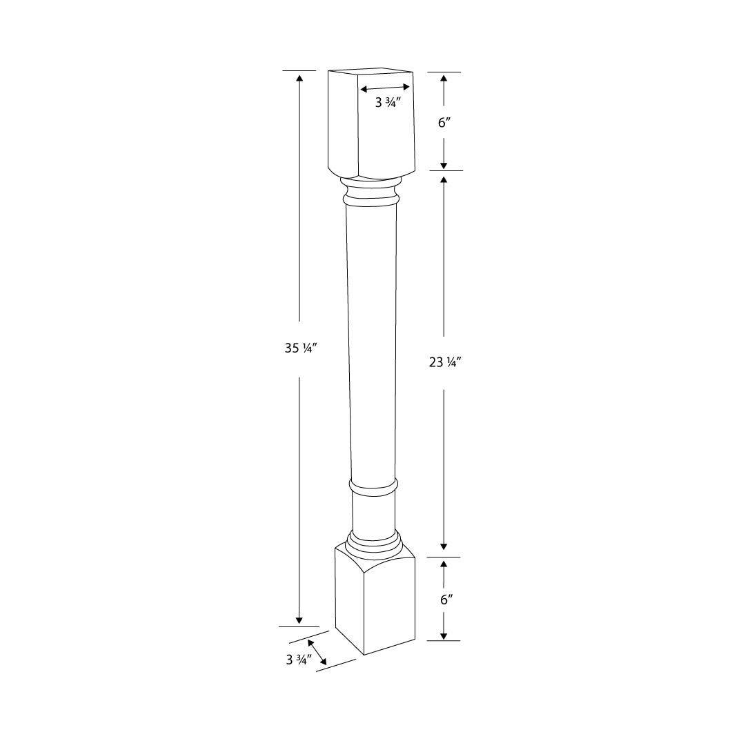 Unfinished Solid Red Oak Kitchen Island Leg J3131