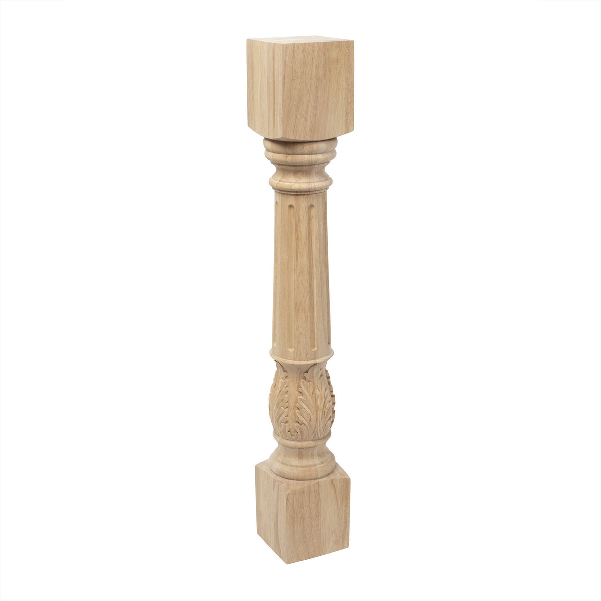 Unfinished Solid Hardwood Acanthus Leaf Kitchen Island Leg T850