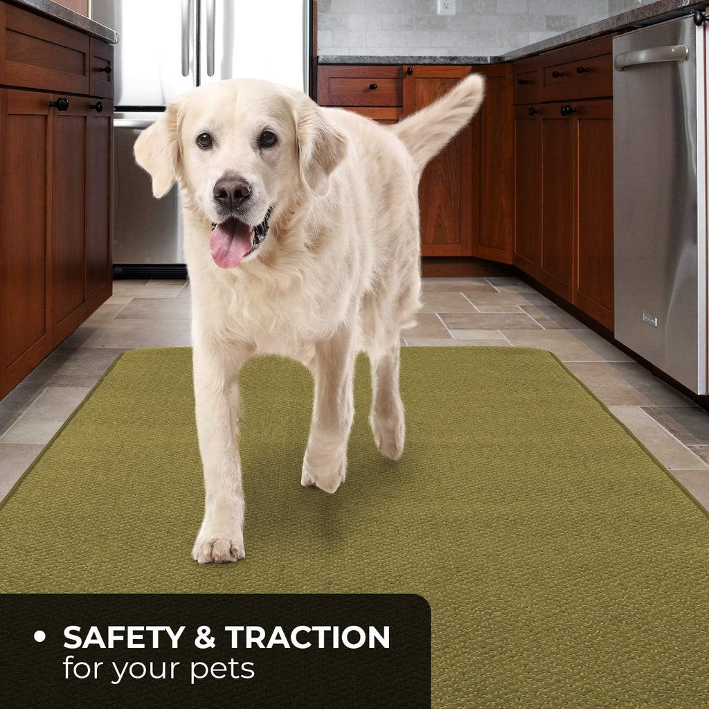 Olive Green 18 Feet X 48 Inches Skid-Resistant Carpet Runner Z212690