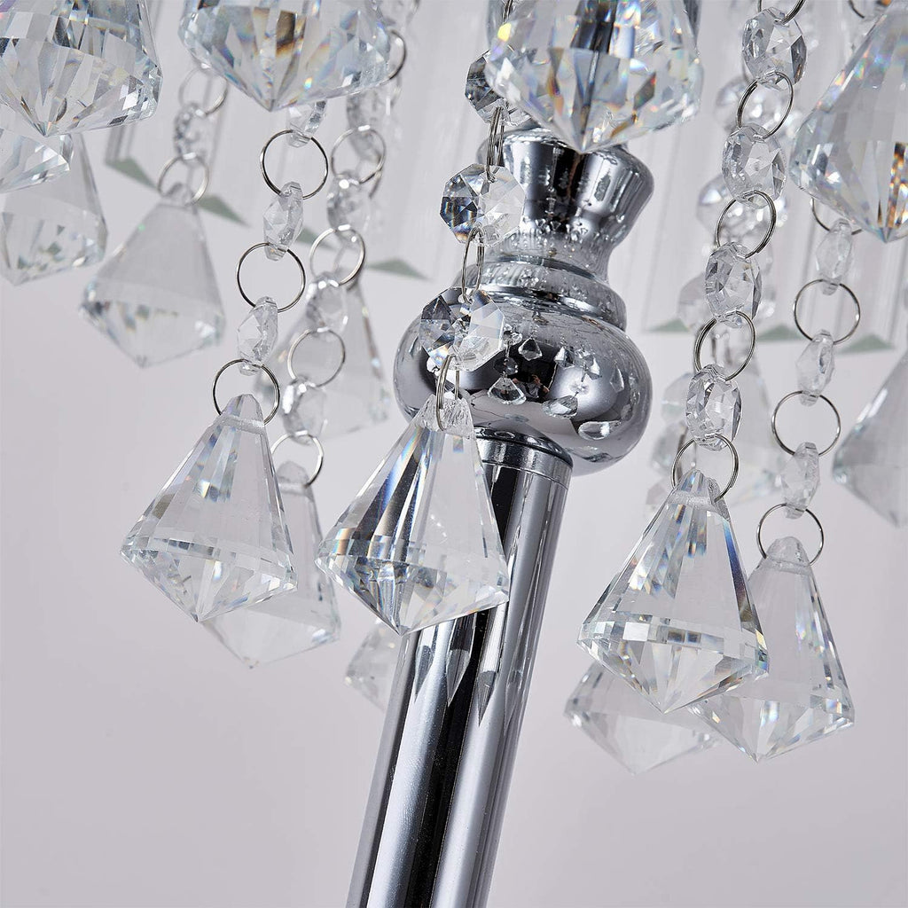 Crystal & Glass 3-Lights Chrome Finish Floor Lamp W8630