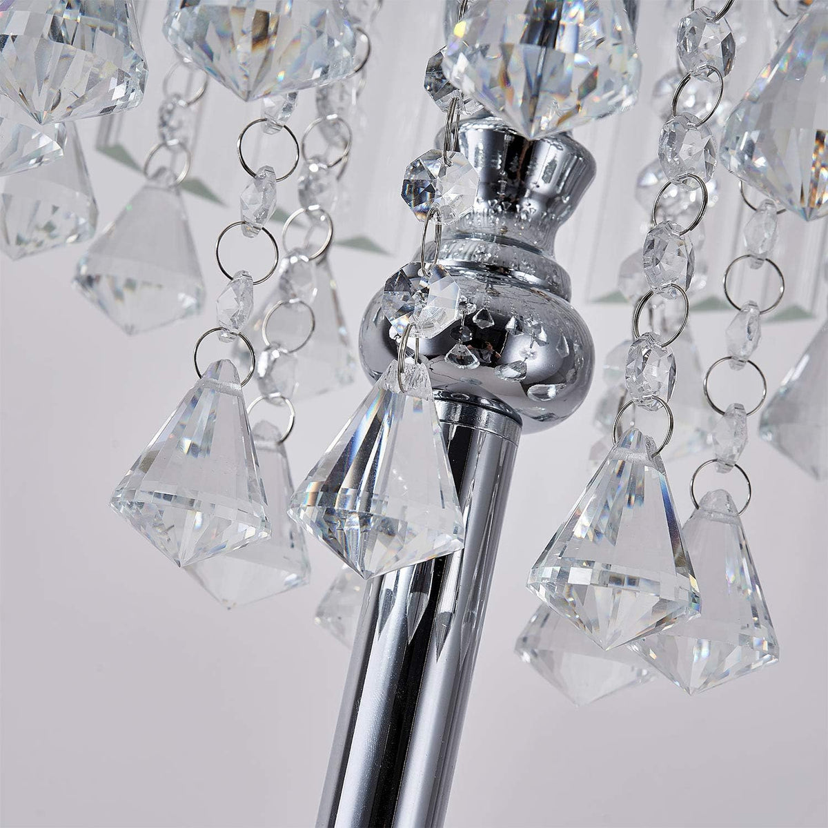 Crystal & Glass 3-Lights Chrome Finish Floor Lamp W8630