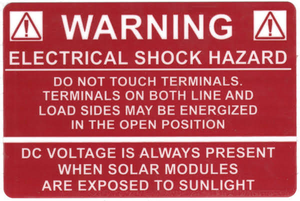 Warning Electrical Shock Hazard Label F18268