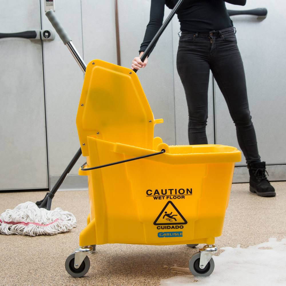 35 Quart Mop Bucket with Down-Press Wringer, Yellow U4833
