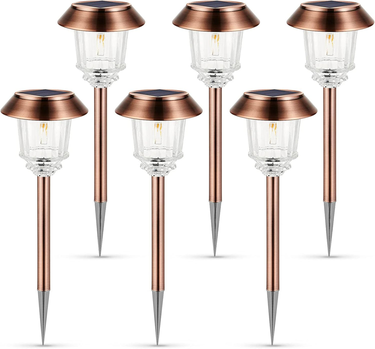 4 Pack IP65 Waterproof Dimmable Solar Pathway Lights E6843