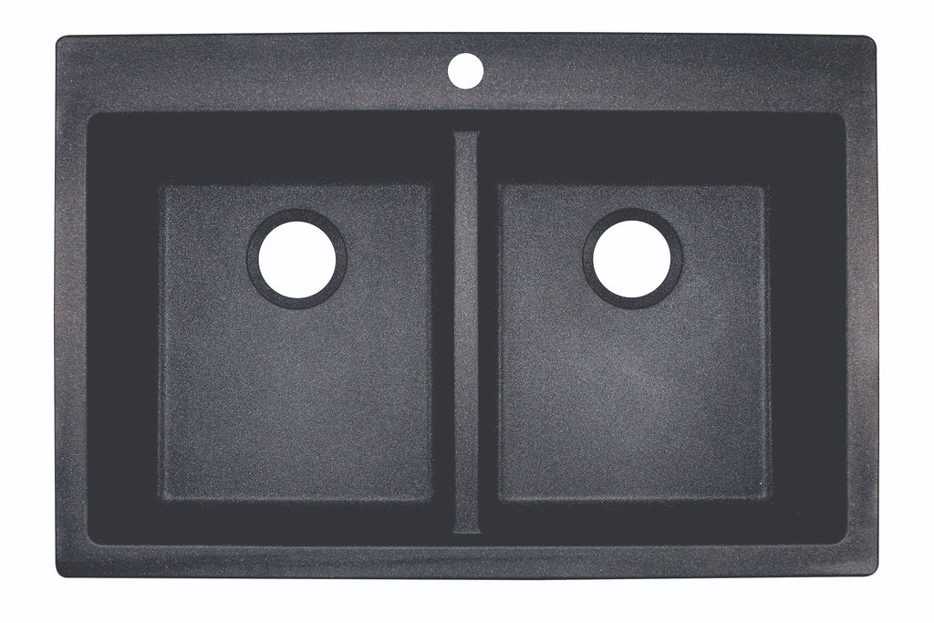 Granite Double Basin Drop-in Kitchen Sink B3330