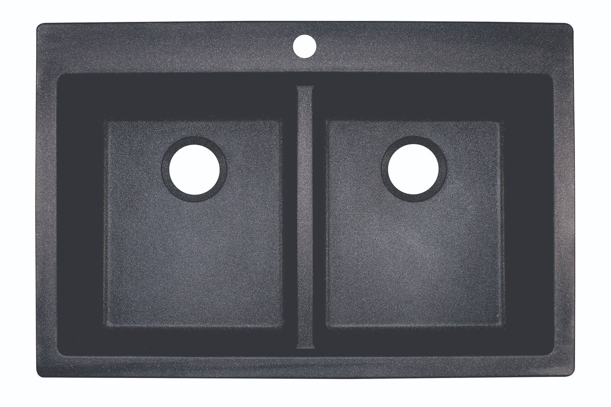 Granite Double Basin Drop-in Kitchen Sink B3330