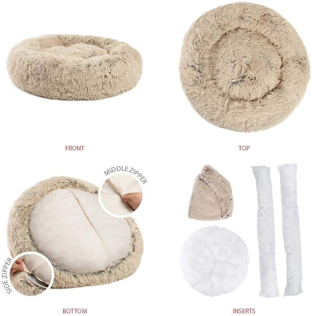 Shag Donut Cuddler Pet Bed D3260
