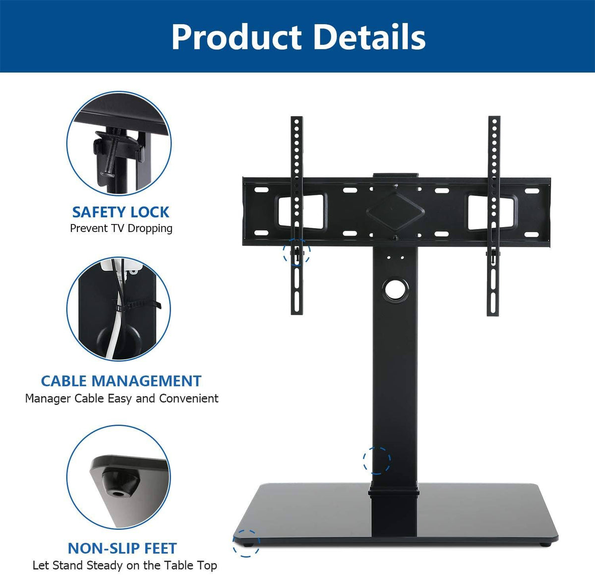 Universal Swivel TV Stand for 40-80 inch TVs V587