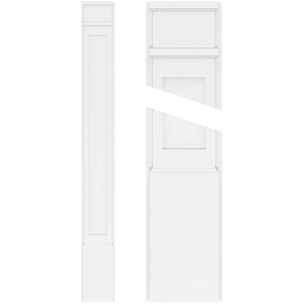 Flat Panel PVC Pilaster with Decorative Capital & Base (Pair) K627820