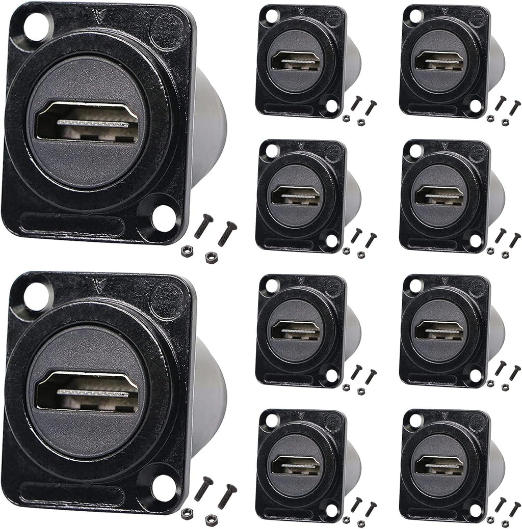 10 Pack HDMI Female to Female 4K Adapter with Cap J262
