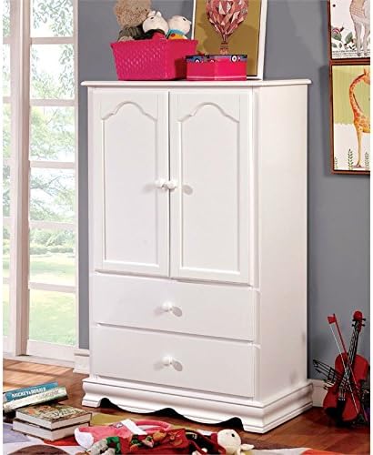 White Solid Wood Wardrobe Armoire X25856