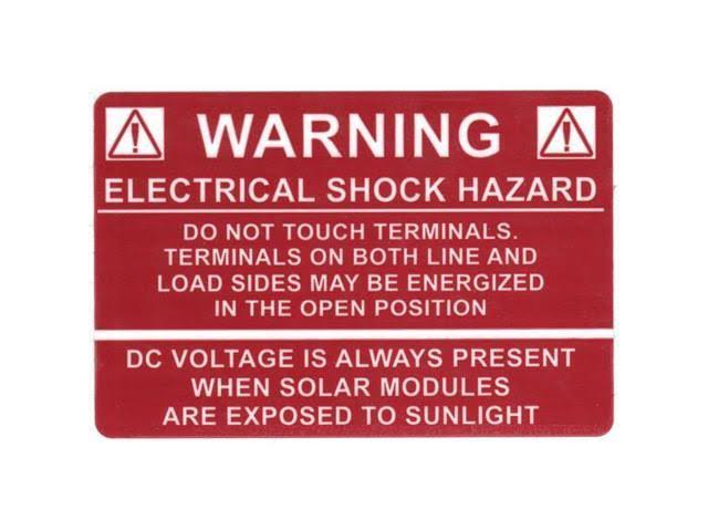 Warning Electrical Shock Hazard Label F18268