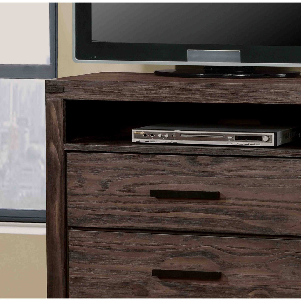 Dark Grey Wire-Brushed 3-Drawer Media Chest W9132