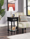 Black 1 Drawer Accent Table with Shelf R351