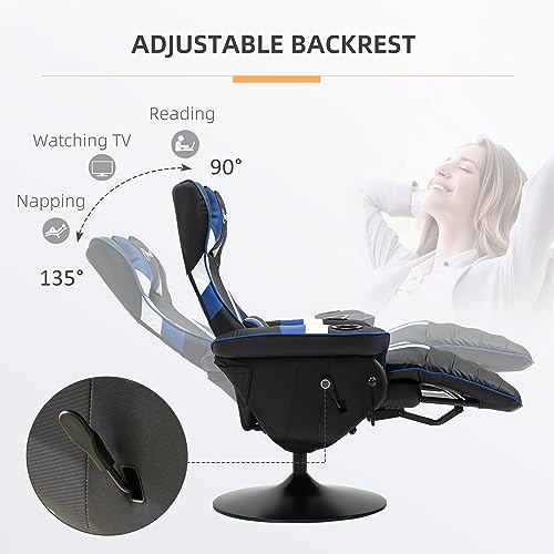 Black White Red Gaming Chair with Footrest and Cup Holder X3236