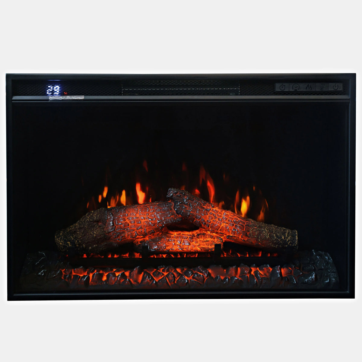 Solid Pine 64" TV Stand Console with Electric Fireplace E811