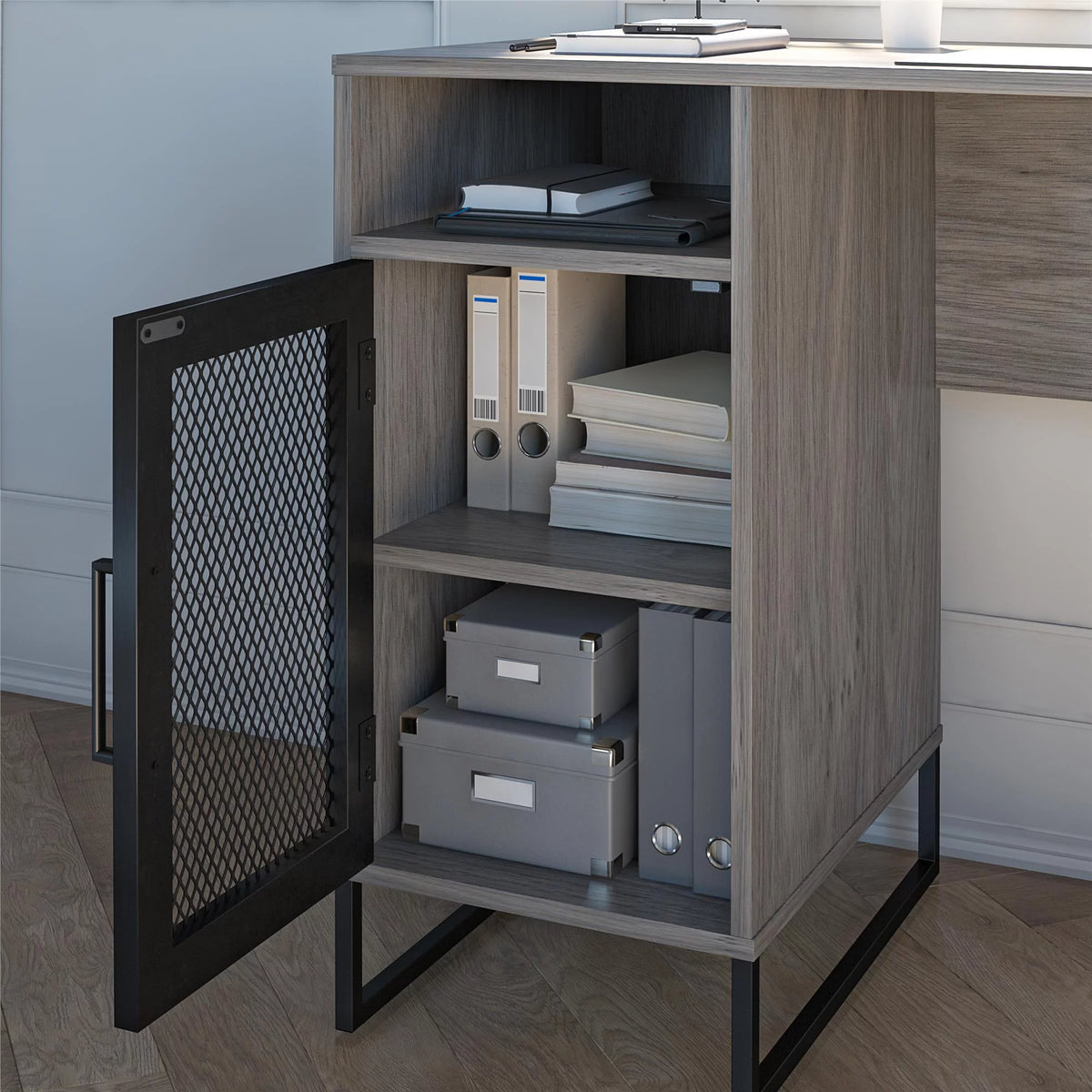 Gray Oak Computer Desk Z6886