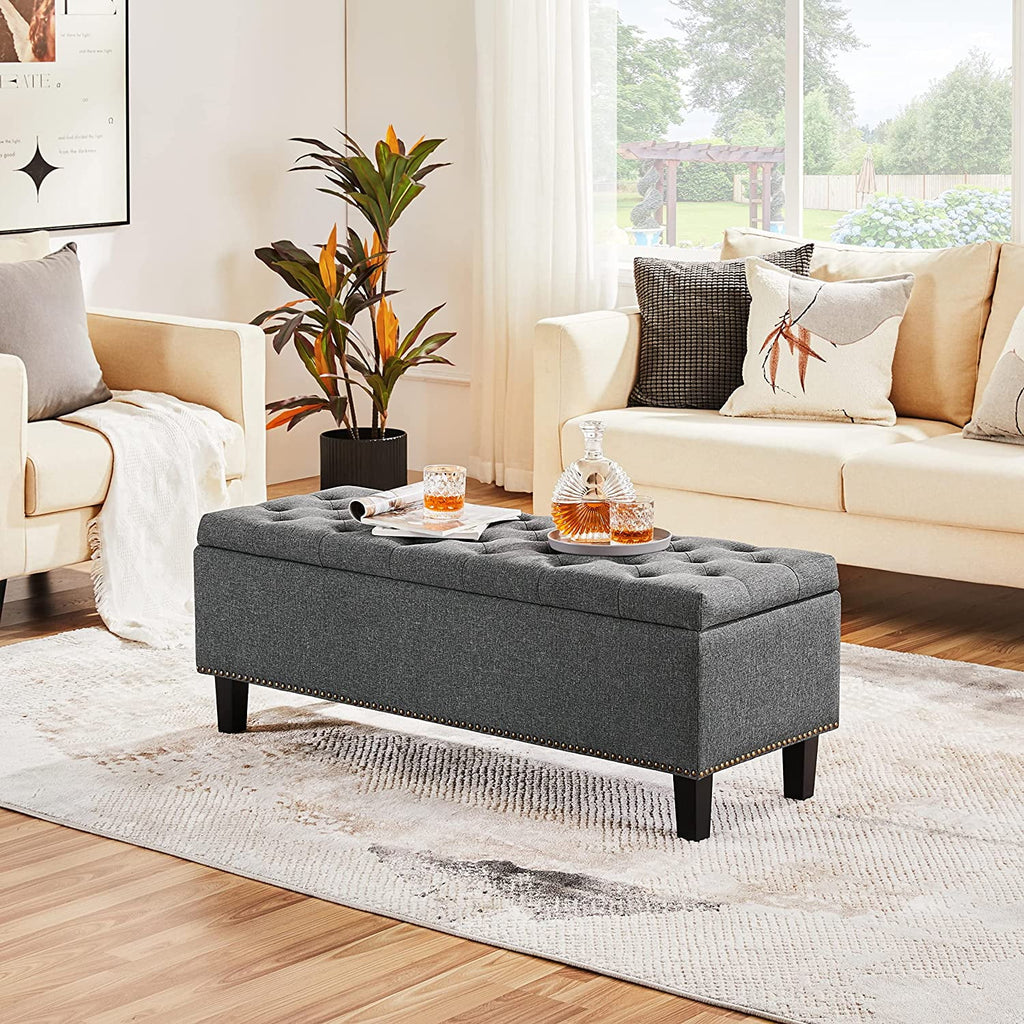 Dark Gray 50-inch Storage Ottoman E34864