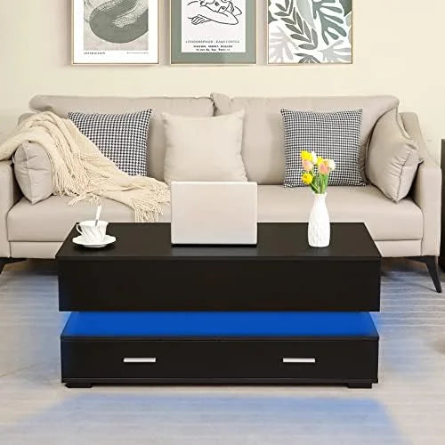 LED Lift Top Coffee Table with Charging Station S831