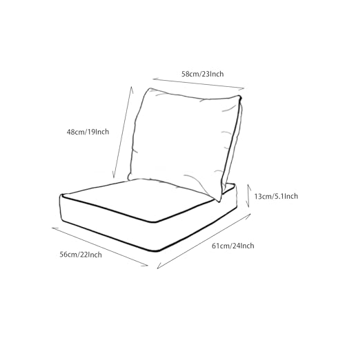 20"x42" Water-Proof UV Resistant Outdoor Dining Chair Cushion Q76067